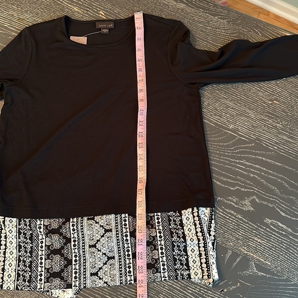 J Jill lightweight top black and printed design size x-small New - Picture 7 of 11